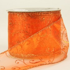 2.5"X10YD SHEER SWIRL RIBBON
