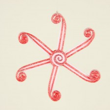 6"PEPPERMINT SNOWFLAKE RED/WHT