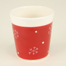 4.13"X4.25"RND SNOWFLAKE PTRY