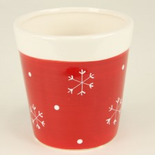 4.75"X5"RND SNOWFLAKE PTTRY