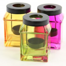 4.5"SQ.CARNIVAL CANDLE GLASS