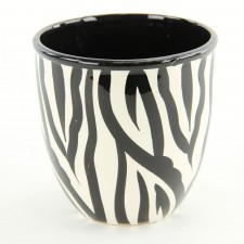 4.25" ROUND ZEBRA POTTERY