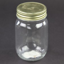 5.25"RND GLASS JAR W/MTL LID