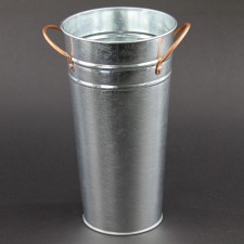 8.75" GALVANIZED VASE ROUND