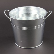 RND GALV METAL PLANTER 7"X6"