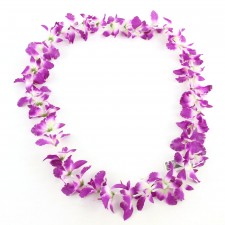 23"ORCHID NECKLACE PU/WH A25