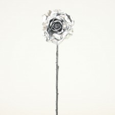 22.5"METALLIC ROSE SPRAY SILVE