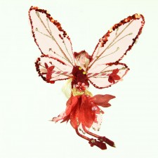8"PIXIE FAIRY ORNA RED