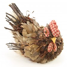 6"SISAL/FEATHER HEN A25