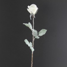 28"GL SNOW ROSE BUD SPRAY