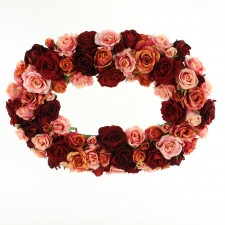 20"OVAL ROSE WREATH BURG/PINK