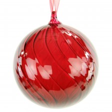 4"GLASS BALL ORNA RED