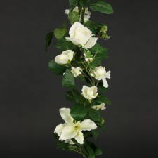 6'ROSE/LILY GARLAND CREAM/WHT