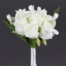 12" PLUMERIA/ROSE BOUQUET CRM
