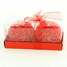ROSE BALL CANDLE 2PC/SET