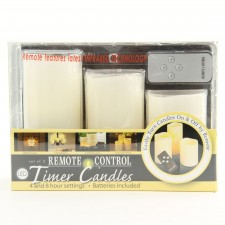 3"X4"CANDLE 3PC/SET W/TIMER