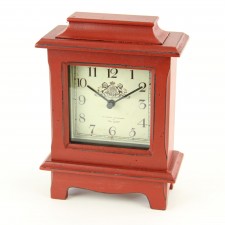 8"X6"X3.75"WOOD CLOCK RED
