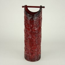 21.5"6.5"SM MTL VASE RED