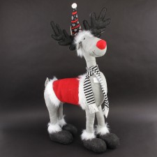 33"FAB.STANDING RED NOSE DEER