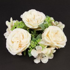 3"MIX ROSE/HYDR.CANDLE RING