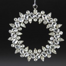 5"GLASS STONE HANG.SNOWFLAKE
