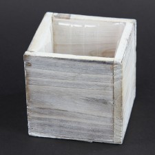 4"X4"X4"WOODLAND PLANTER WHT