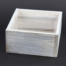 7"X7"X3.5"WOODLAND PLANTER WH