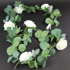6'ROSE/LVS GARLAND CREAM
