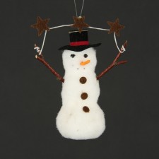 4" SNOWMAN ORNA 3PC/BX WHITE