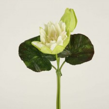 14"RAINDRP LOTUS BOUQUET WHT
