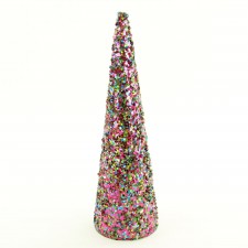 18"LSR MICA BEAD CONE TREE