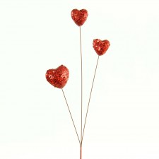 18"TRIPLE HEART PICK RED