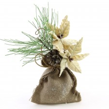 8"DECO BURLAP SACK ORNA A4