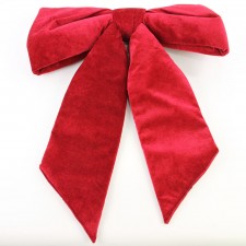 24"WIRED VELVET BOW RED