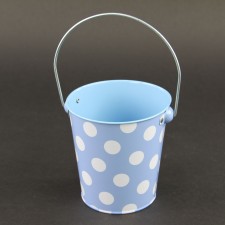 MTL PAIL BUCKET BLUE DOTS