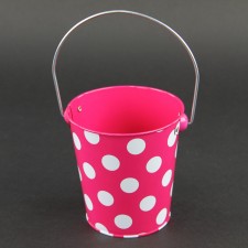 MTL PAIL BUCKET FUCHSIA DOTS