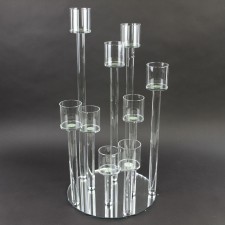 9-ARM CRYSTAL RND CANDELABRA