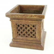 9.5" SQUARE PLANTER NUTMEG