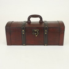 15.25" WOOD COVERED BOX BRWN