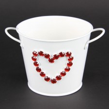 5"D TIN HEART PLANTER