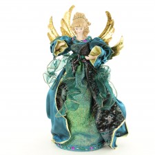 17" FABRIC PEACOCK ANGEL