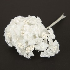 5"HYDRANGEA SATIN 12PC/BU WHT