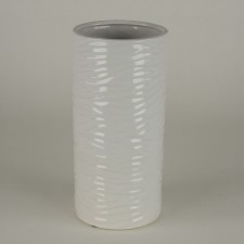 12"X5"D CERAMIC VASE WHITE