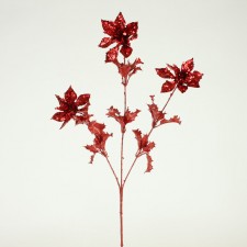 27.5"GLIT POINSETTIA SPRAY