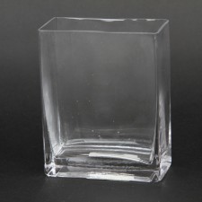 6"HX4.75"X2.5"BLOCK VASE CLEAR