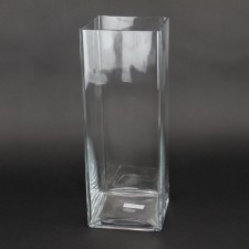 16"X6"X6" BLOCK VASE CLEAR