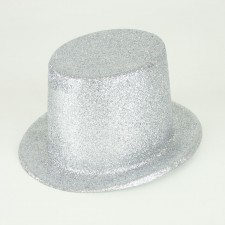 5" TOP HAT SPARKLE SILVER