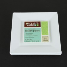 6.5"PLS.SQ PLATE 10/PKG WHITE
