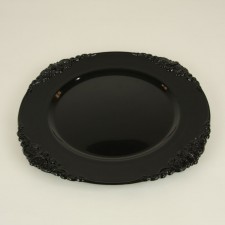 13"D MOTIF CHARGER BLACK