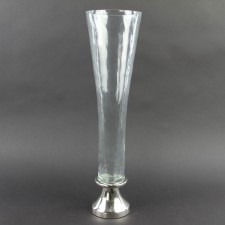 22.5"AL.NICKEL GLASS VASE